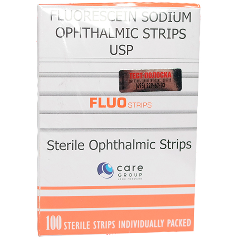 Офтальмологические тест-полоски Contacare Ophthalmics and Diagnostics FluoStrips